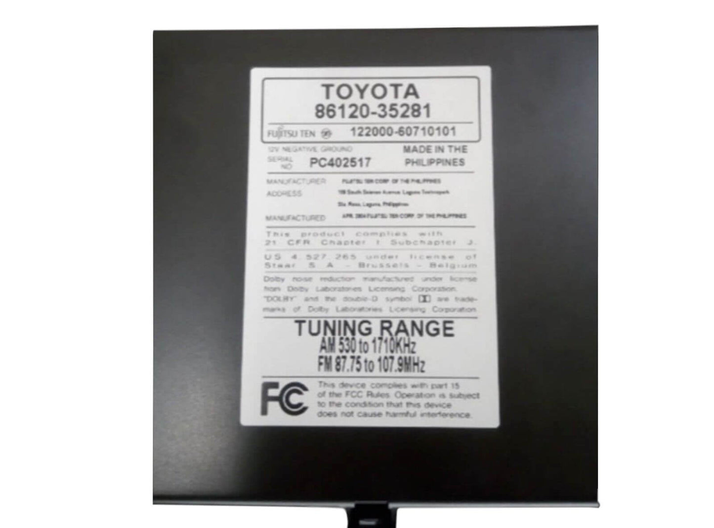 2003-2005 Toyota 4Runner Radio AM FM CD Cassette Player - Used OEM