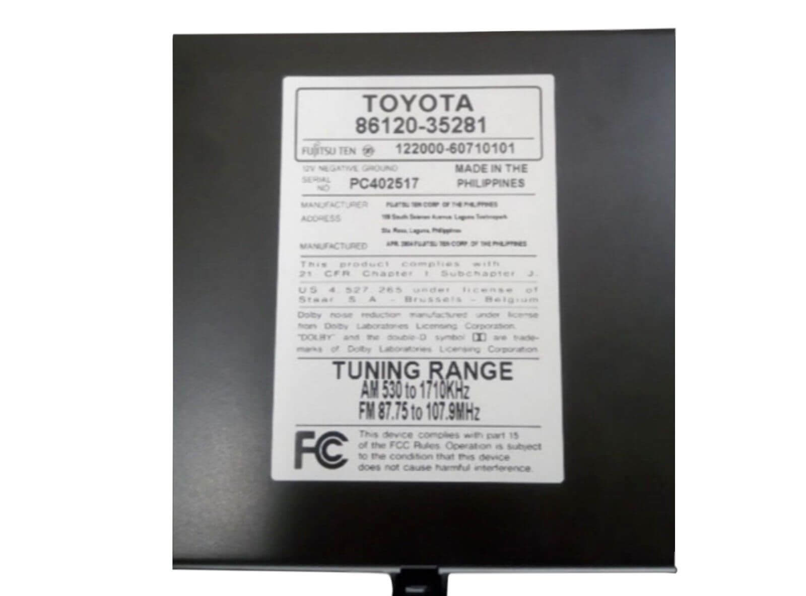2003-2005 Toyota 4Runner Radio AM FM CD Cassette Player - Used OEM