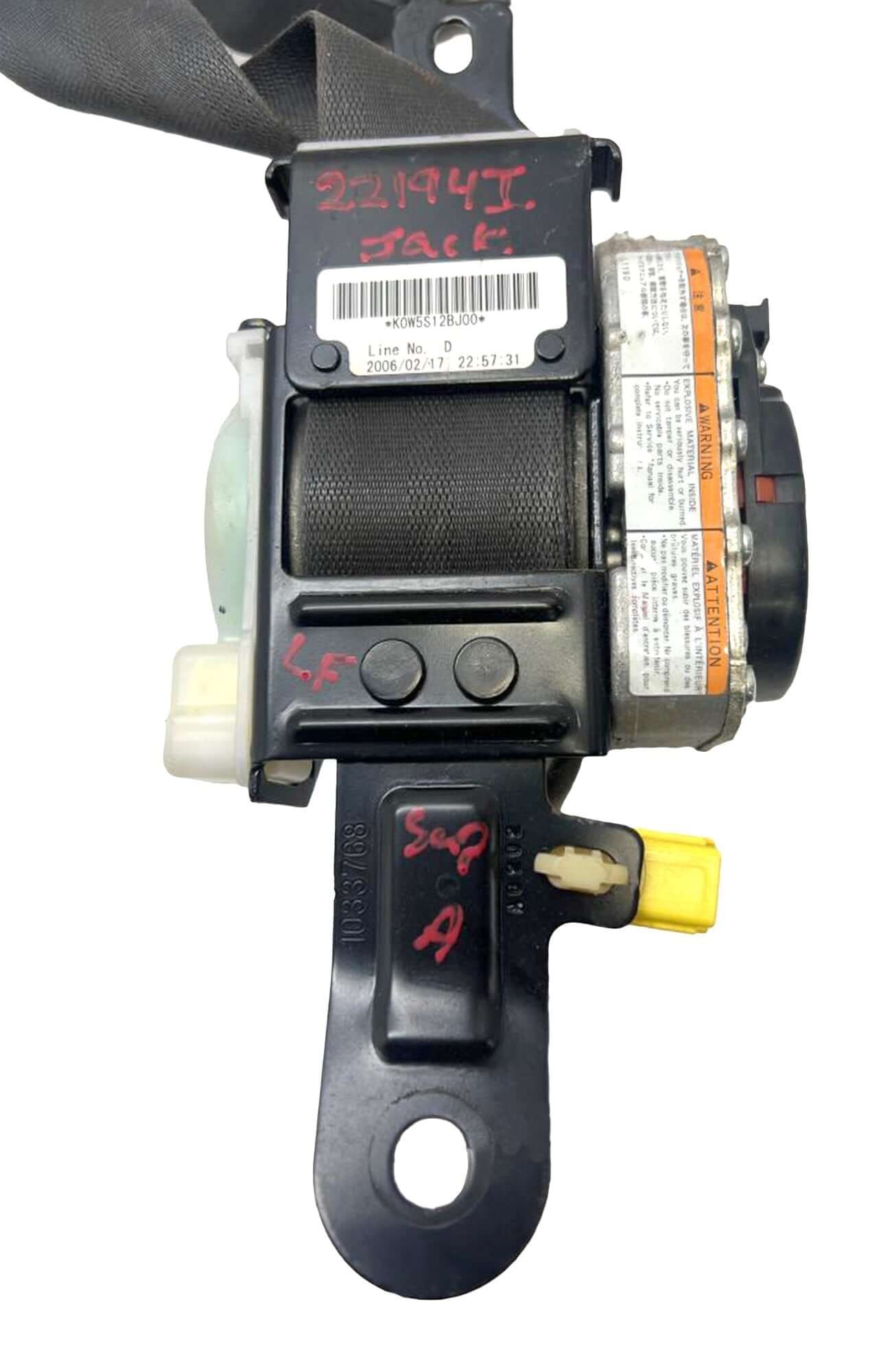 2006-2011 Honda Civic Driver Seat Belt Retractor Assembly Gray - Used OEM