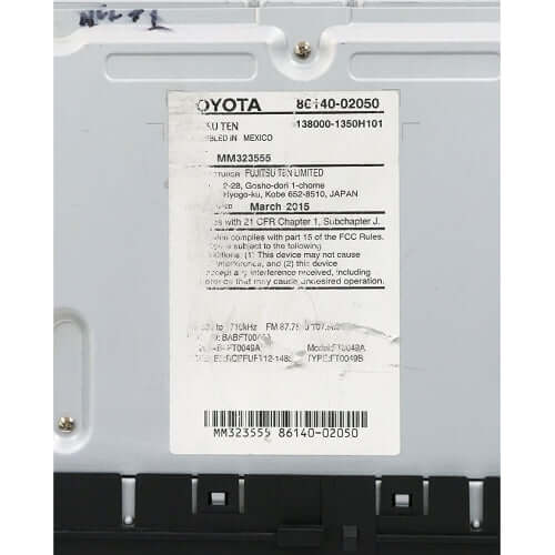 2014-2016 Toyota Corolla Radio Touchscreen Display 86140-02050 - Used OEM