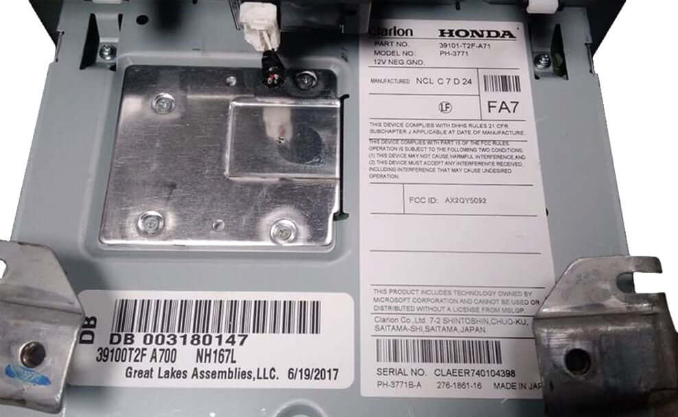 2016-2017 Honda Accord Touch Screen CD Radio Bluetooth Display - Used OEM