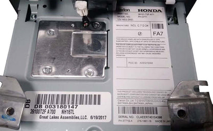 2016-2017 Honda Accord Touch Screen CD Radio Bluetooth Display - Used OEM